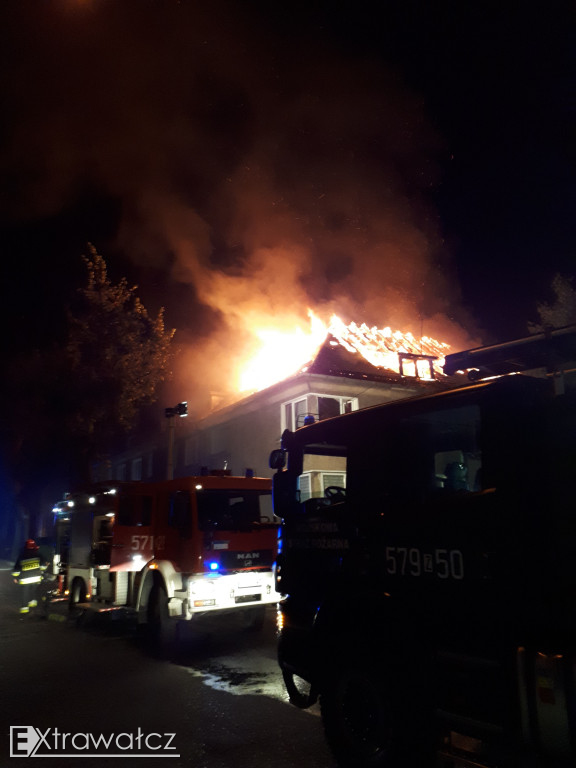 Pożar bloku na E. Plater w Wałczu