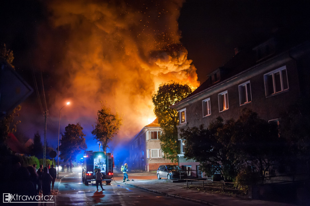 Pożar bloku na E. Plater w Wałczu