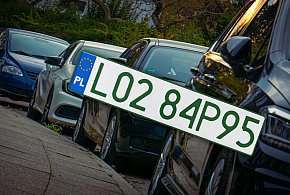 Tablice z zielonymi napisami na kolejnych autach. Nie chodzi o "elektryki"-15169