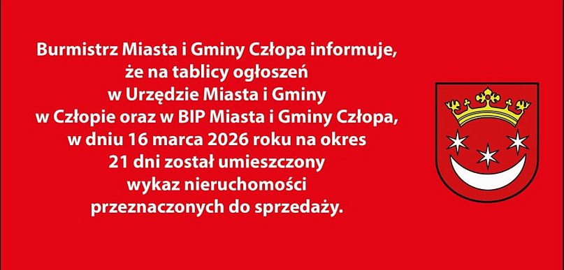 Wykaz nieruchomości do sprzedaży Człopa 16marca